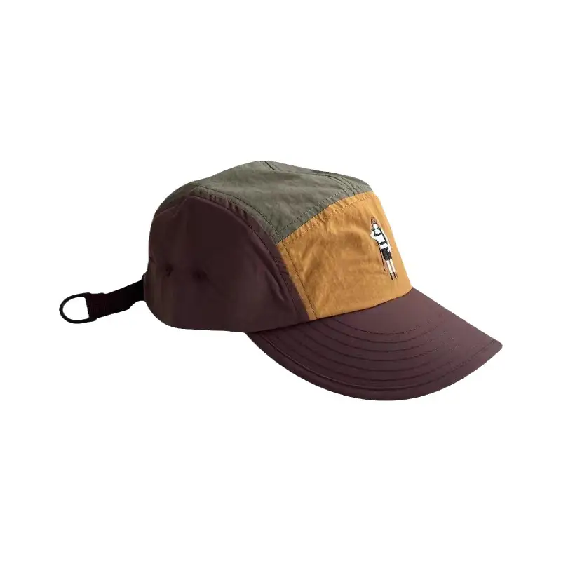 Japanese Stitched Women's Peaked Cap Brown Yellow - Image 8
