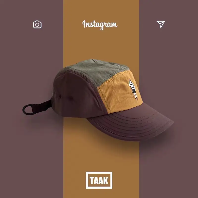 Japanese Stitched Women's Peaked Cap Brown Yellow - Image 3