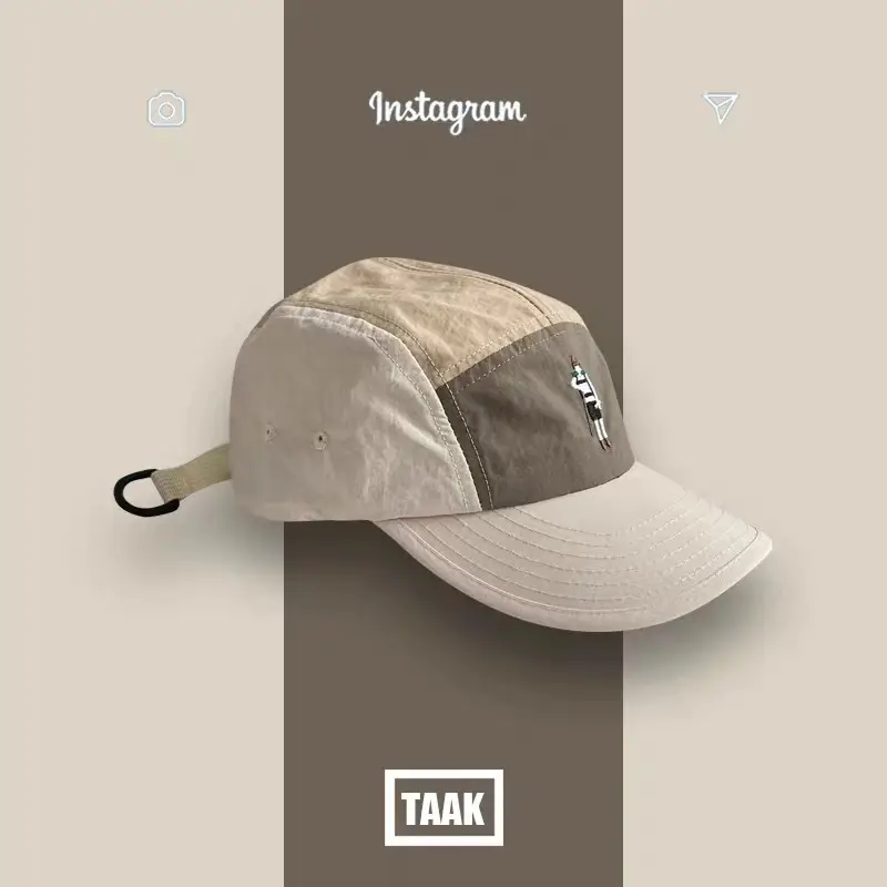 Japanese Stitched Women's Peaked Cap Brown Yellow - Image 4