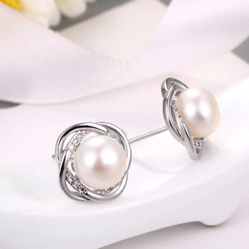 Natural Pearl Cross Earrings S925 Gold High End — feature 11