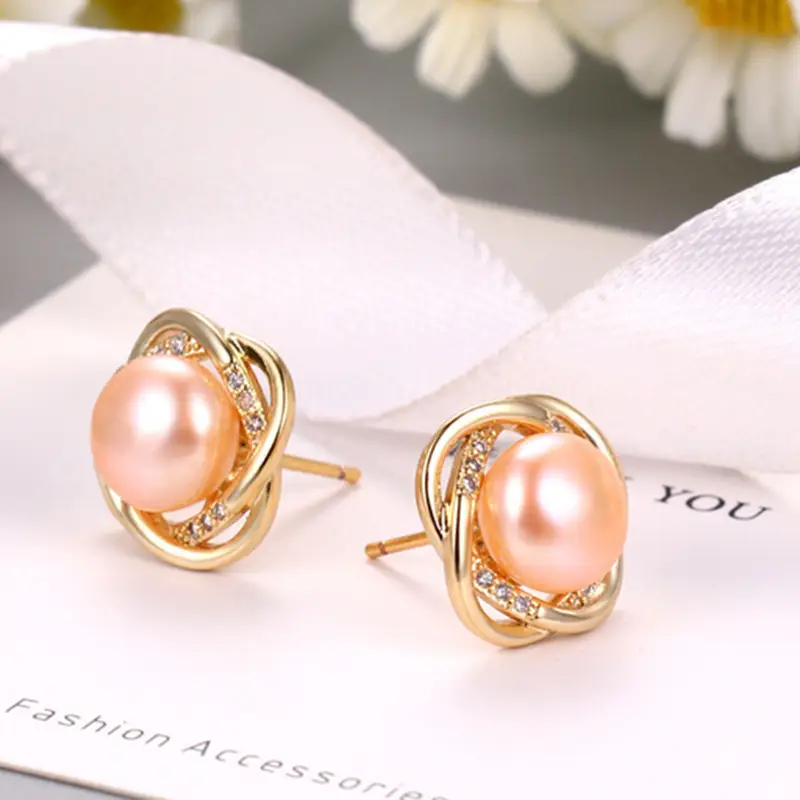 Natural Pearl Cross Earrings S925 Gold High End — feature 8