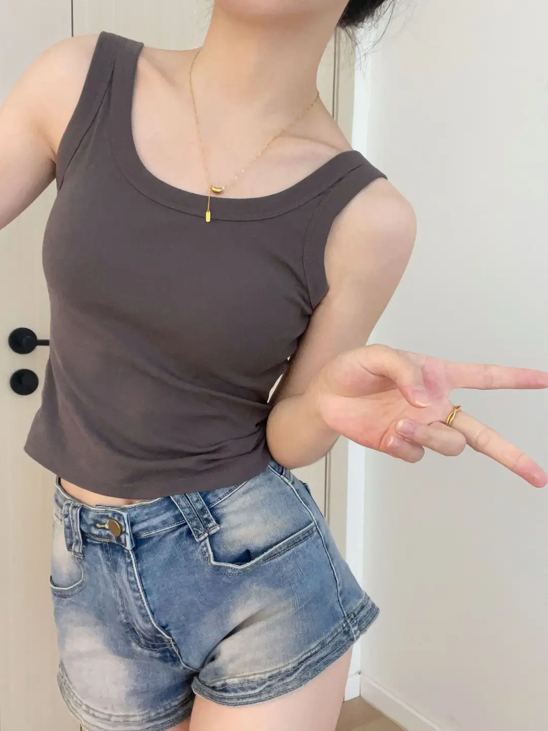 Solid Color Vest Sling Women's Comes with Chest Pad Fixed Cup Vest Covering Paramilia All-match Inner Wearing Simple Vest