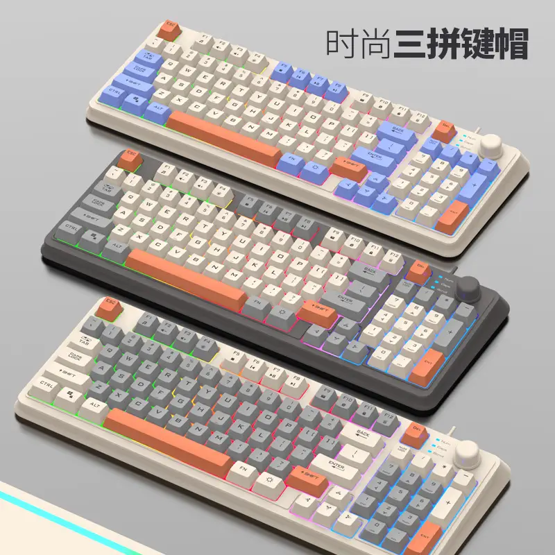 Xuan Silver Fox K82 Gaming Wired Keyboard Three-Color Luminous Mechanical Feel Desktop Computer Accessories Cross-Border Private Model
