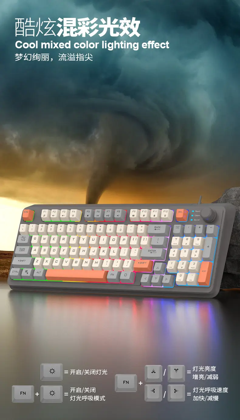 Xuan Silver Fox K82 Gaming Wired Keyboard Three-Color Luminous Mechanical Feel Desktop Computer Accessories Cross-Border Private Model — feature 2