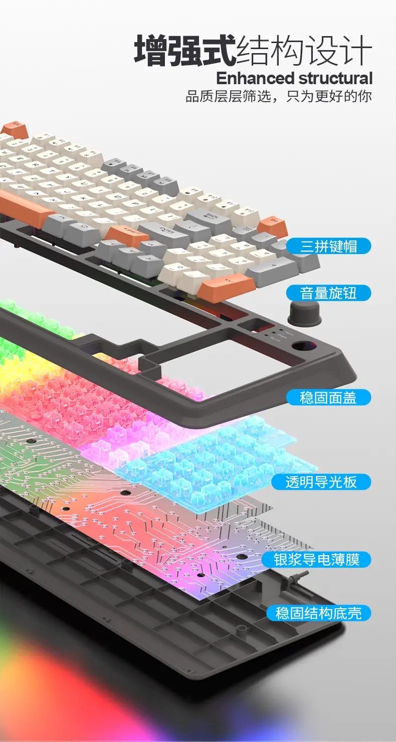 Xuan Silver Fox K82 Gaming Wired Keyboard Three-Color Luminous Mechanical Feel Desktop Computer Accessories Cross-Border Private Model — feature 4