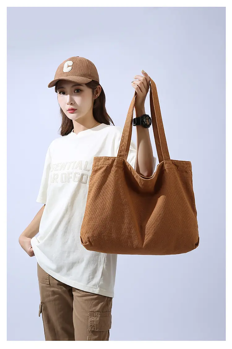 Large Capacity Canvas Tote Bag Women Olive Green — feature 10