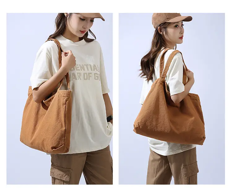 Large Capacity Canvas Tote Bag Women Olive Green — feature 12
