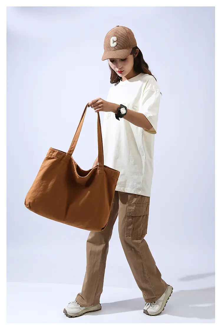 Large Capacity Canvas Tote Bag Women Olive Green — feature 13
