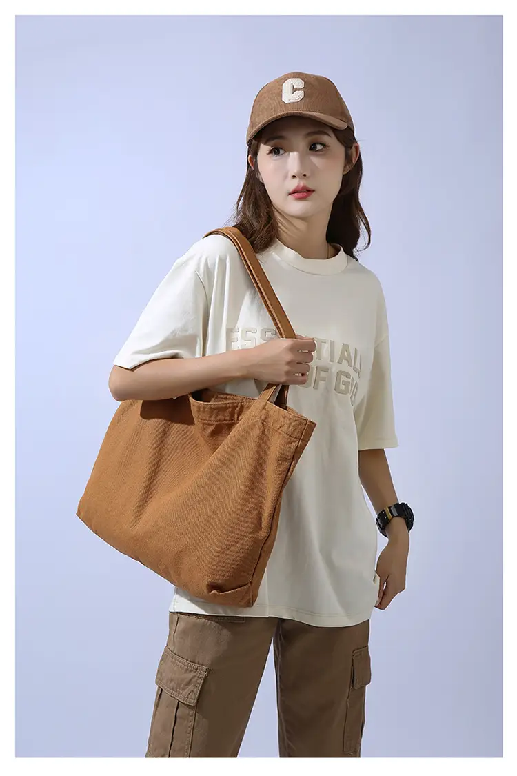 Large Capacity Canvas Tote Bag Women Olive Green — feature 14