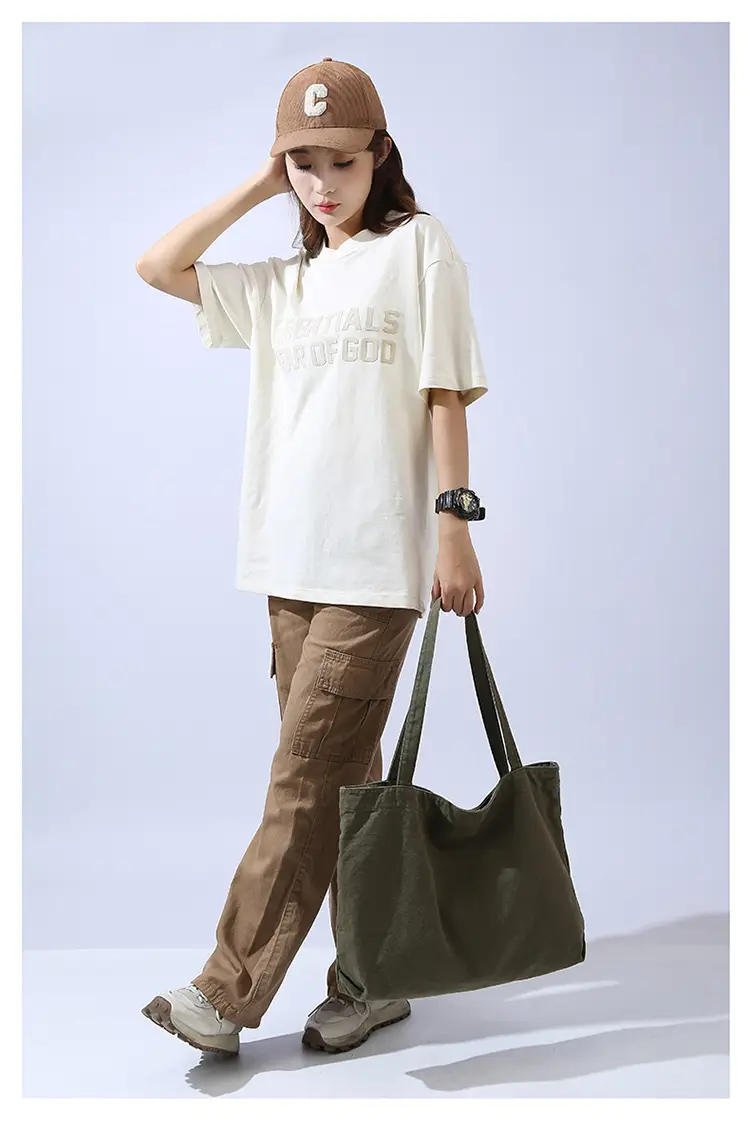 Large Capacity Canvas Tote Bag Women Olive Green — feature 20