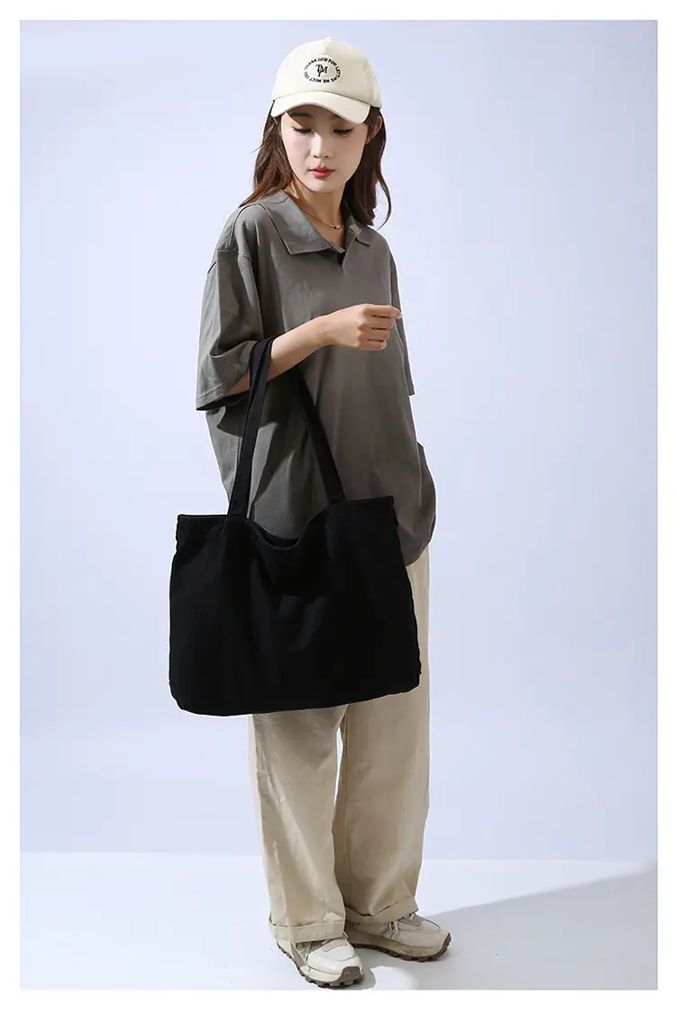 Large Capacity Canvas Tote Bag Women Olive Green — feature 34