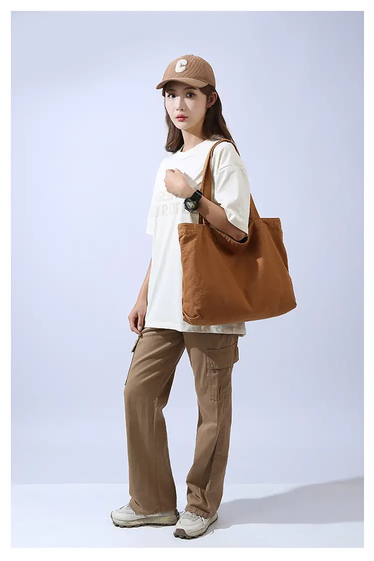 Large Capacity Canvas Tote Bag Women Olive Green — feature 7