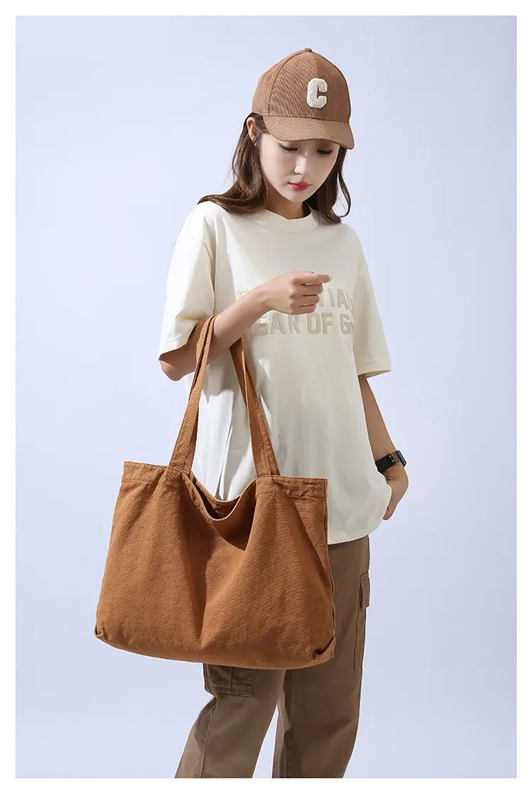 Large Capacity Canvas Tote Bag Women Olive Green — feature 9