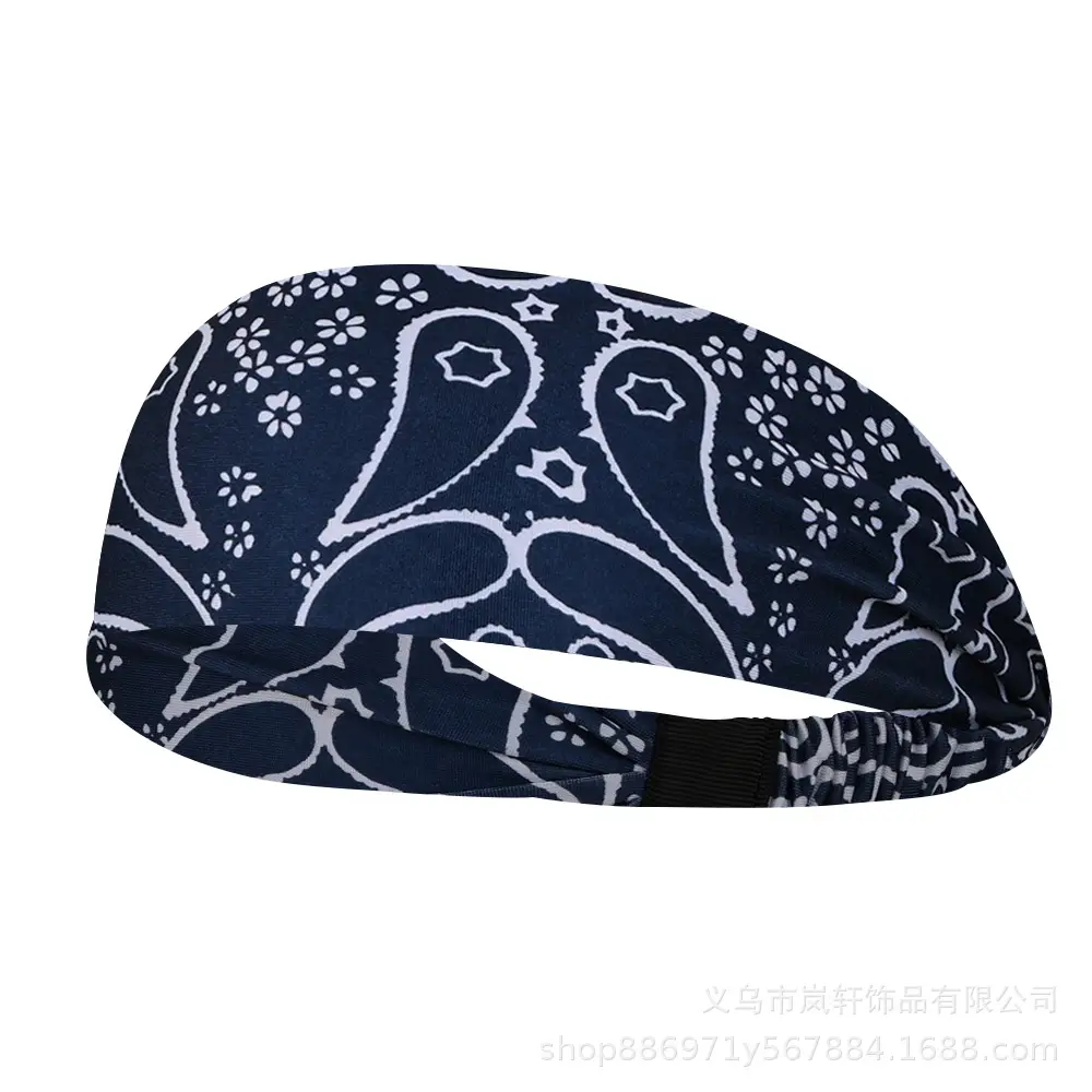 Women Printed Paisley Hair Band White Black Vintage — feature 22