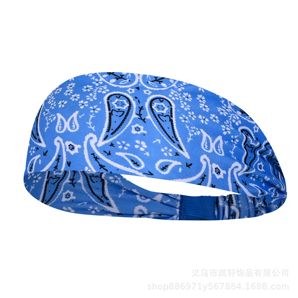 Women Printed Paisley Hair Band White Black Vintage - Image 3