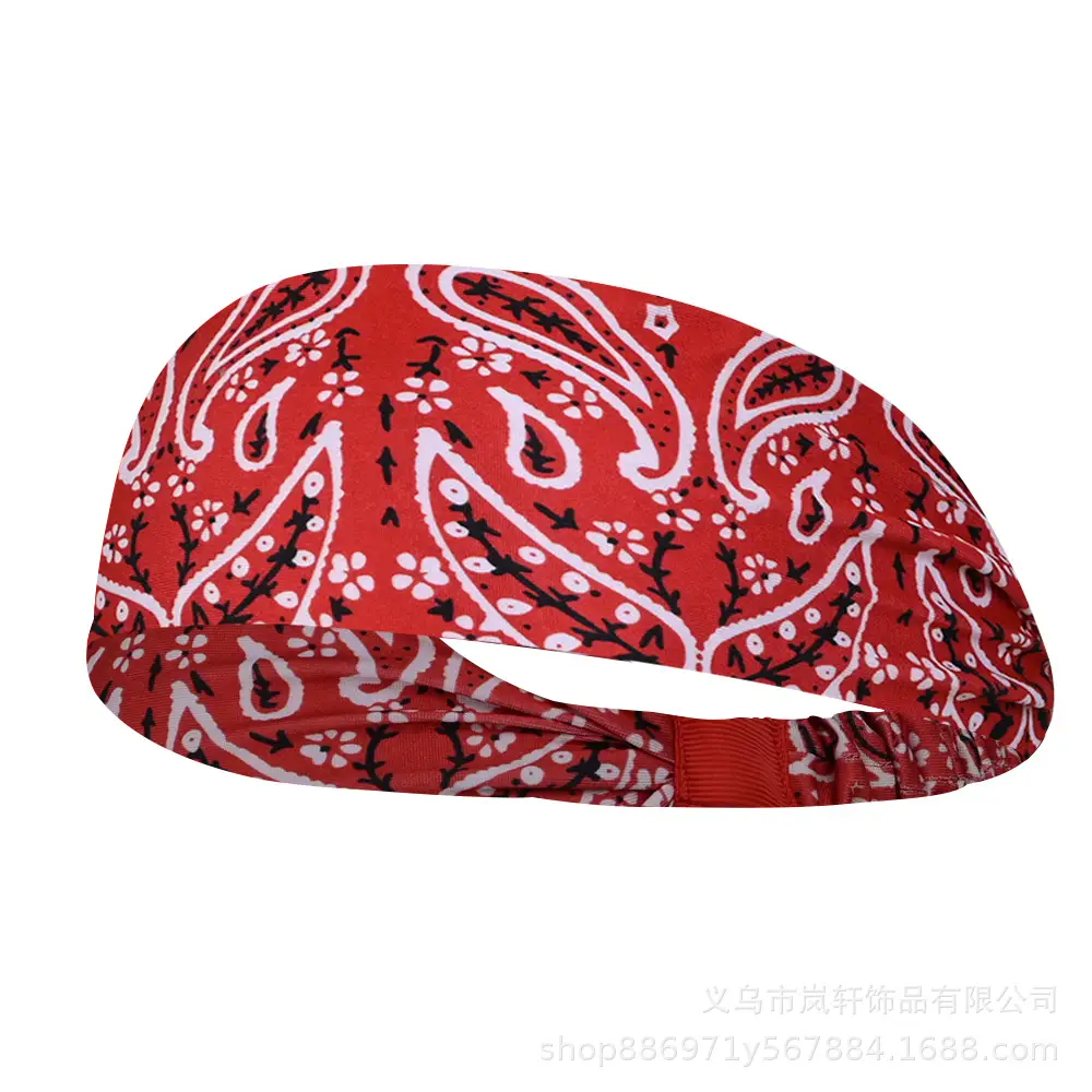 Women Printed Paisley Hair Band White Black Vintage - Image 6