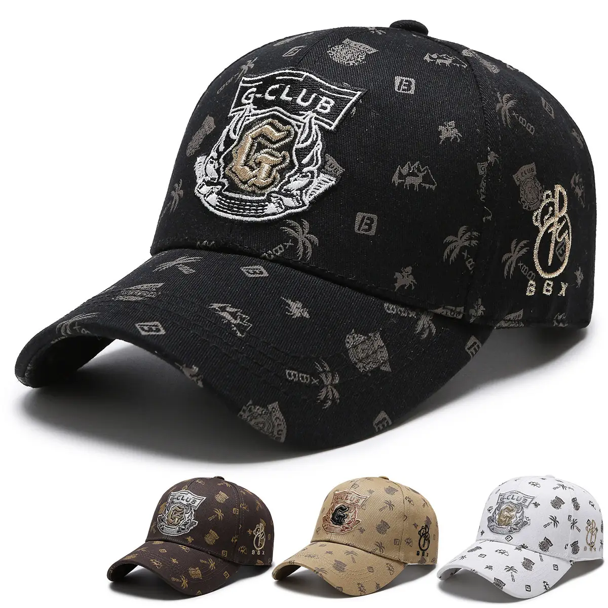 Black Unisex Baseball Cap with Full Print & Shield Design - Image 2
