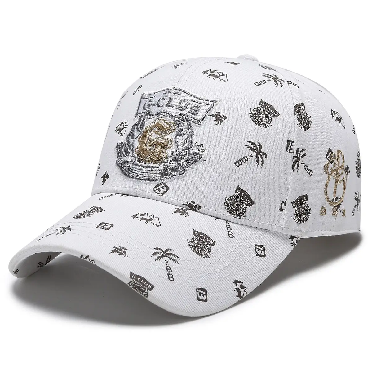 Black Unisex Baseball Cap with Full Print & Shield Design - Image 6