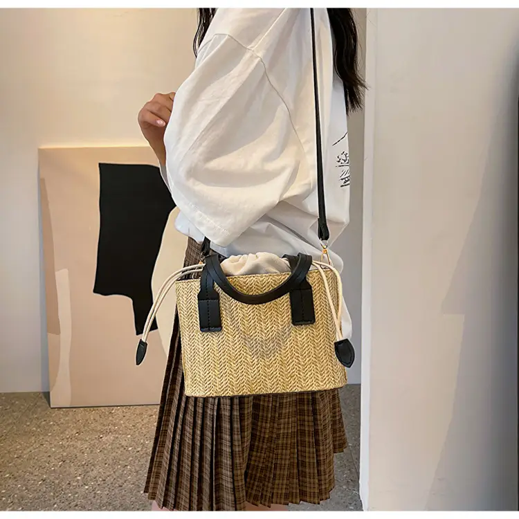 Woven Straw Shoulder Messenger Bag 2023 Summer — feature 15