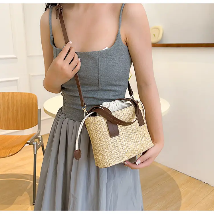 Woven Straw Shoulder Messenger Bag 2023 Summer — feature 19