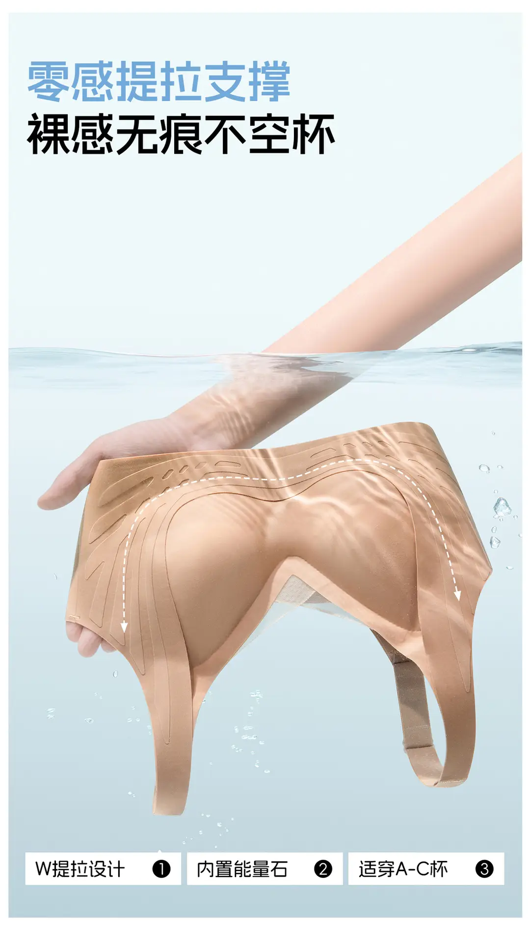 Underwear for Women, Thin Liquid Foundation Invisible Bra, Large Breasts Appear Smaller, Seamless Push-Up, Anti-Sagging, Large Size Bra — feature 2