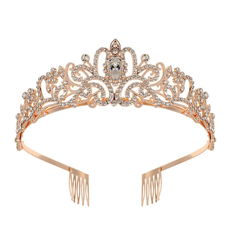 Pink Crystal Crown Tiara for Girls & Women