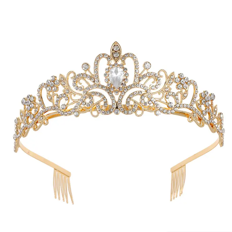 Pink Crystal Crown Tiara for Girls & Women