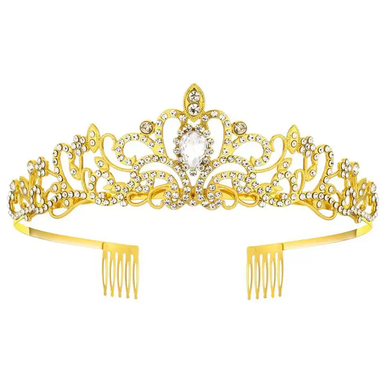 Pink Crystal Crown Tiara for Girls & Women