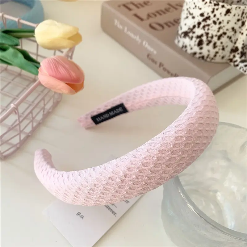 Yellow Textured Wide Hair Band for Girls — feature 9
