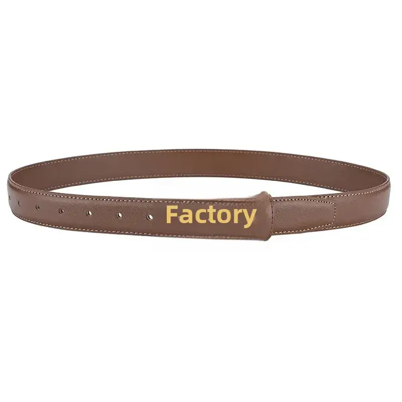 Women's Brown Cowhide Buckle Belt with Gold Plated Buckle - Image 3