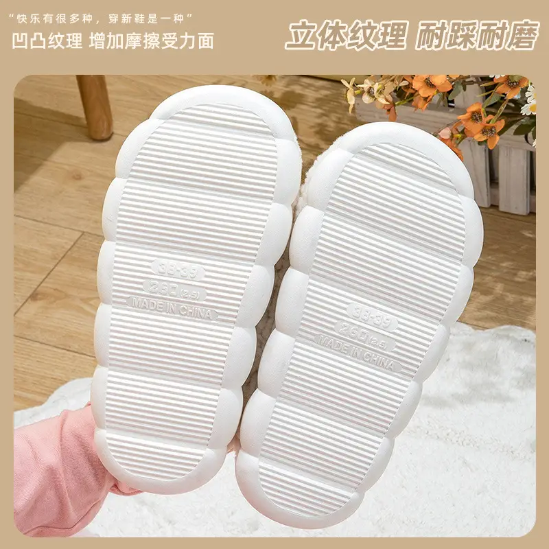 Autumn and winter cotton slippers women's bag with bow girls cotton shoes indoor warm home non-slip fluffy slippers wholesale - Image 6