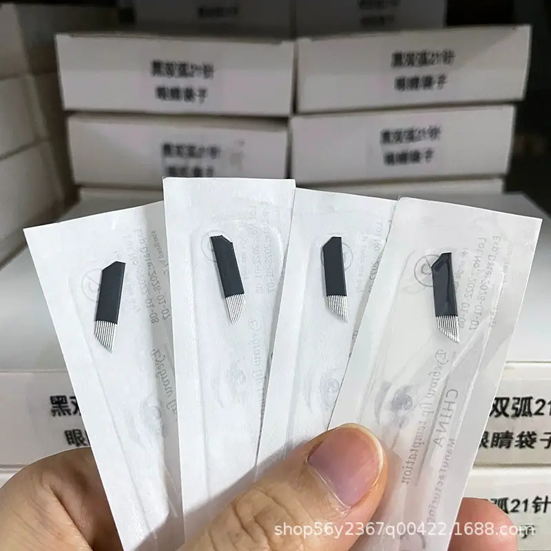 Semi-Permanent Eyebrow Tattoo Needle Black Leather - Image 5