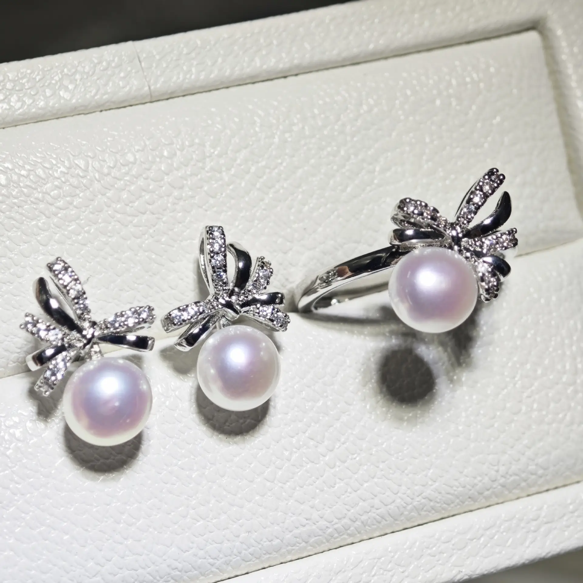 Zhuji Pearl Earrings S925 Silver Set - Image 8