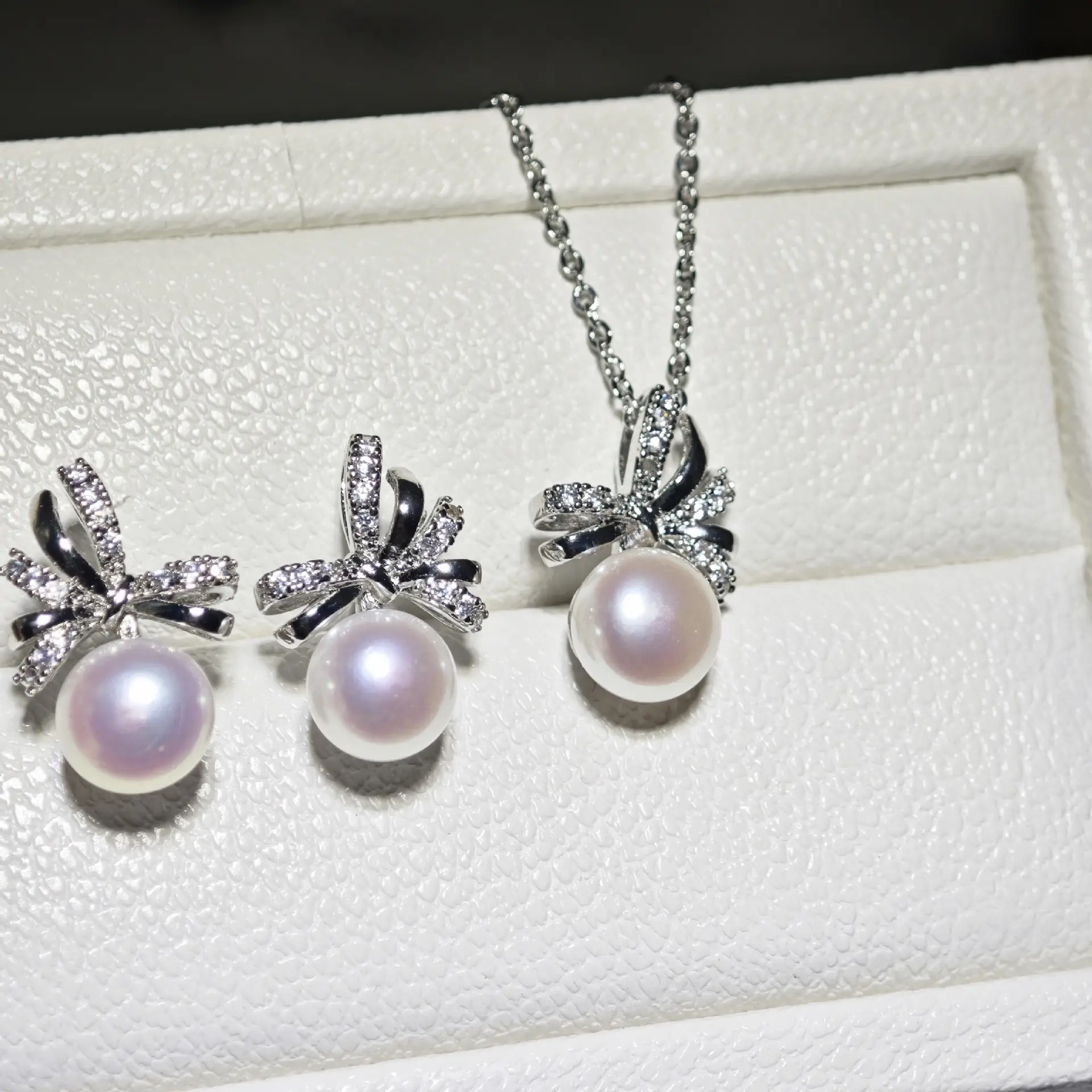 Zhuji Pearl Earrings S925 Silver Set - Image 9