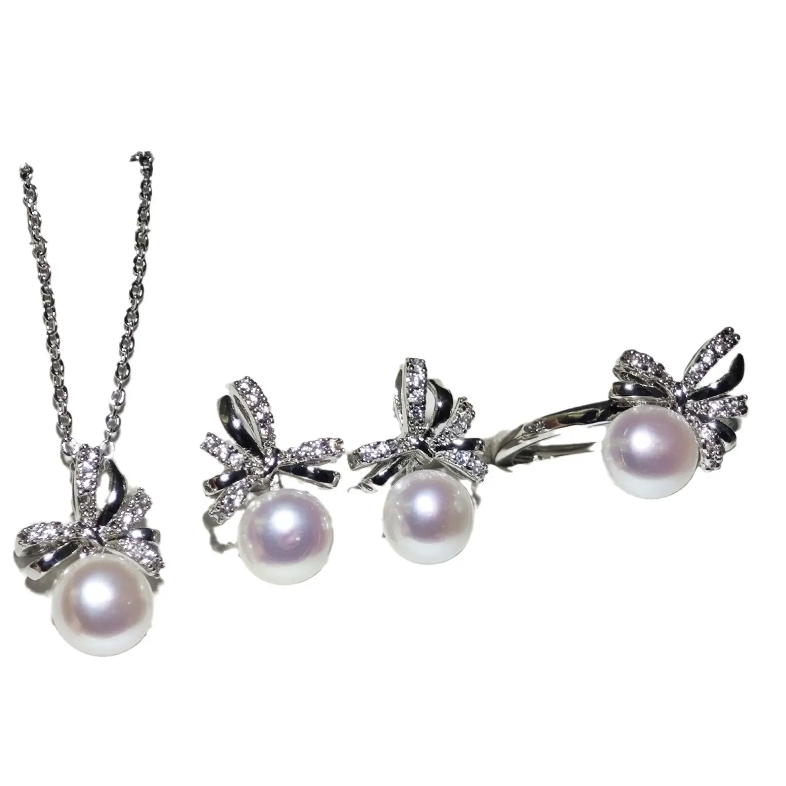 Zhuji Pearl Earrings S925 Silver Set - Image 11