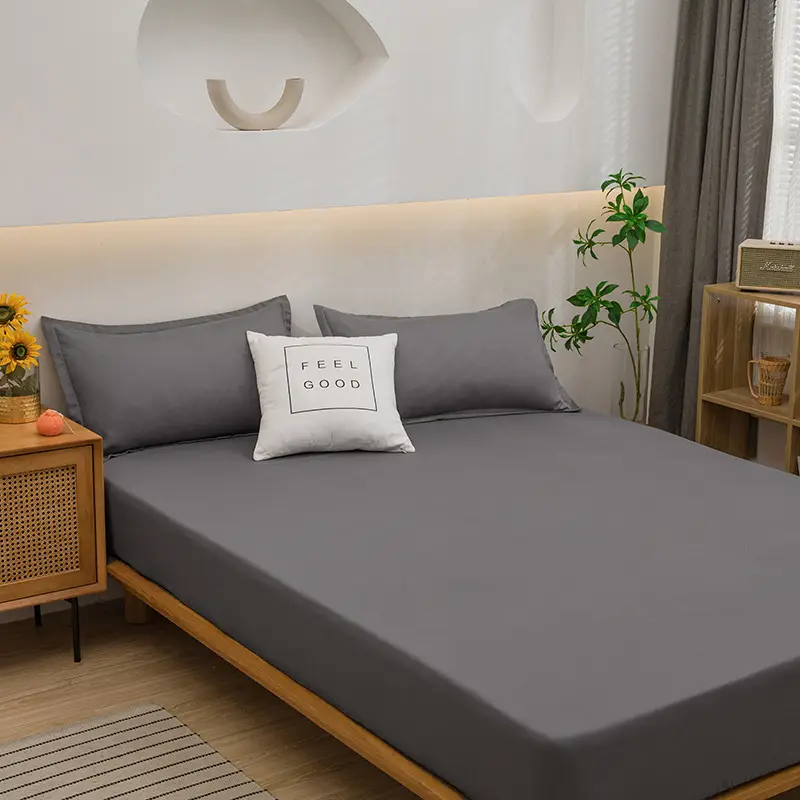 One-piece Japanese-style Solid Color Aloe Vera Cotton Dustproof Bedspread All-inclusive Mattress Protective Cover Non-slip Mattress Cover