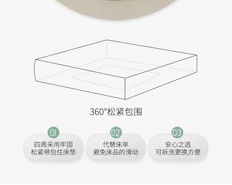 One-piece Japanese-style Solid Color Aloe Vera Cotton Dustproof Bedspread All-inclusive Mattress Protective Cover Non-slip Mattress Cover — feature 8