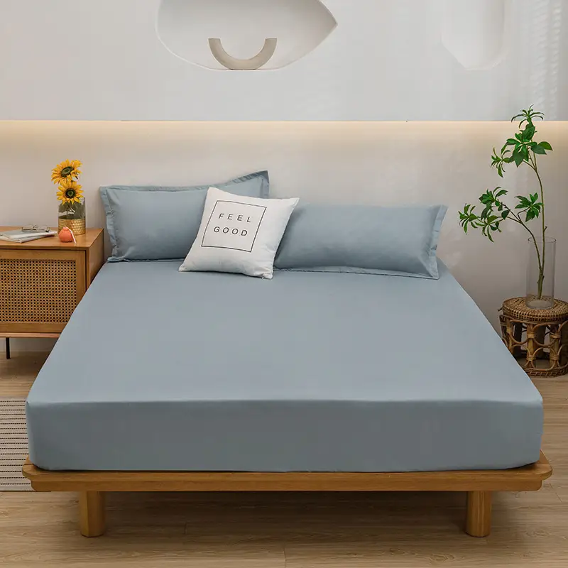 One-piece Japanese-style Solid Color Aloe Vera Cotton Dustproof Bedspread All-inclusive Mattress Protective Cover Non-slip Mattress Cover