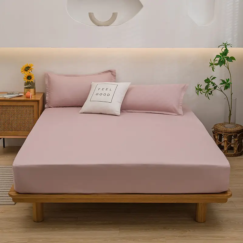 One-piece Japanese-style Solid Color Aloe Vera Cotton Dustproof Bedspread All-inclusive Mattress Protective Cover Non-slip Mattress Cover