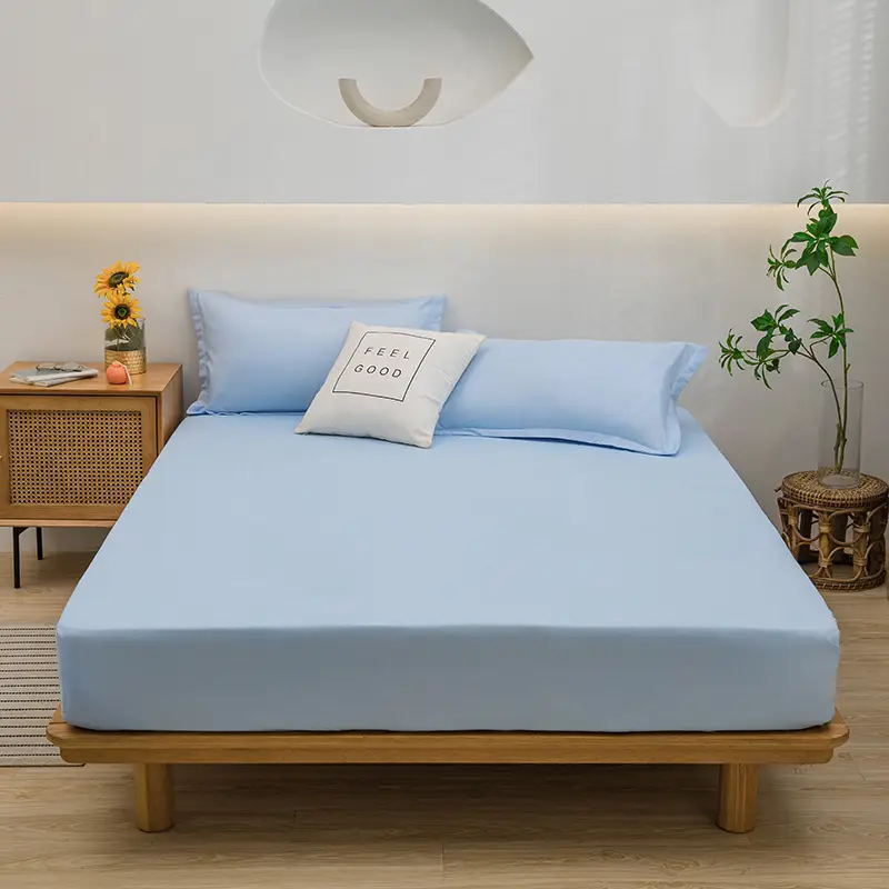 One-piece Japanese-style Solid Color Aloe Vera Cotton Dustproof Bedspread All-inclusive Mattress Protective Cover Non-slip Mattress Cover