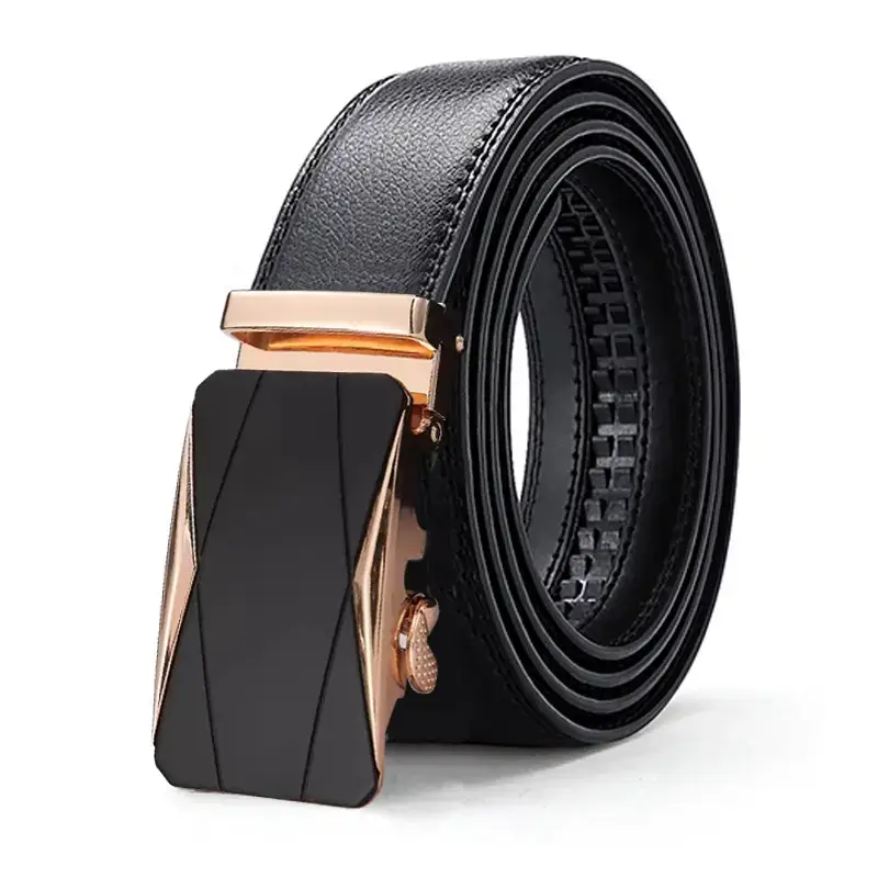 Men's High-End Leather Belt with Automatic Buckle - Image 3