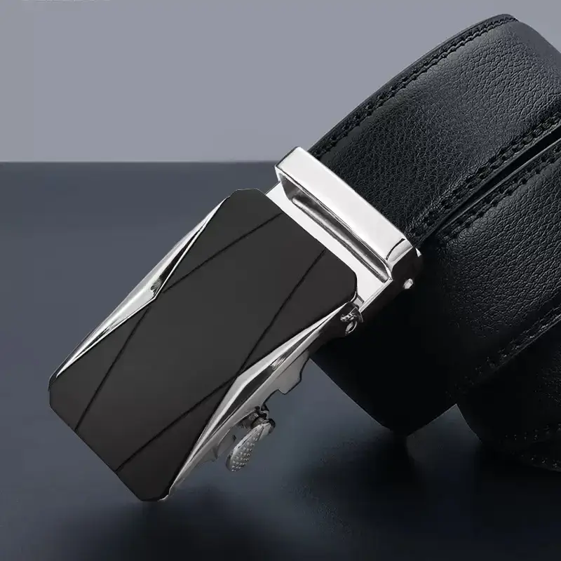 Men's High-End Leather Belt with Automatic Buckle - Image 4