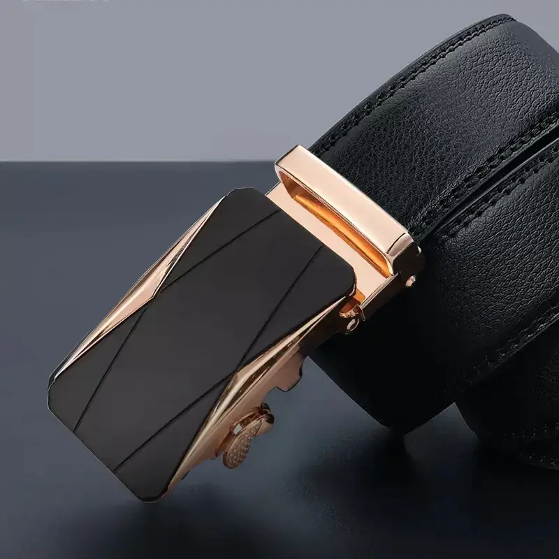 Men's High-End Leather Belt with Automatic Buckle - Image 5