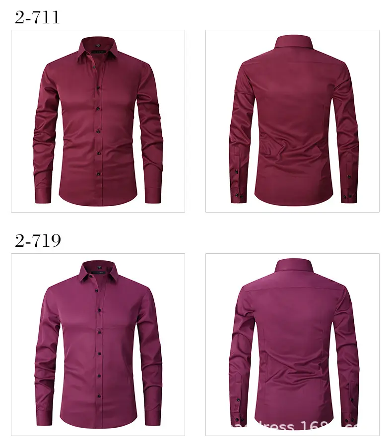Men's Maroon Slim Fit Button Down Shirt — feature 21