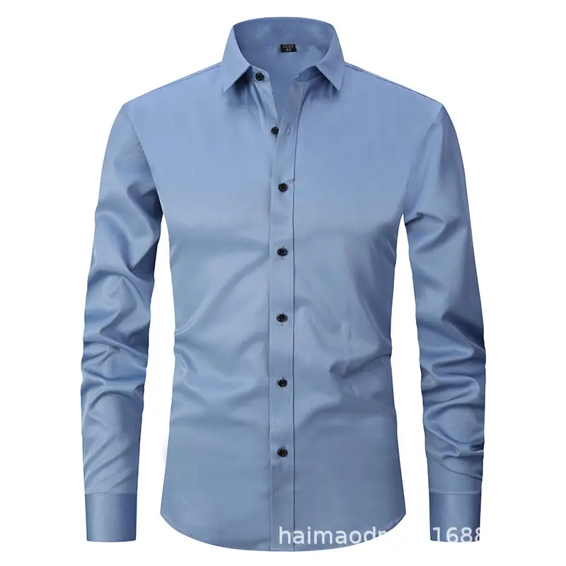 Men's Maroon Slim Fit Button Down Shirt - Image 12