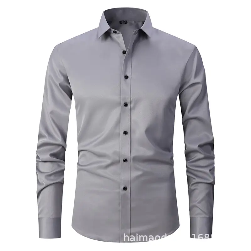 Men's Maroon Slim Fit Button Down Shirt - Image 13