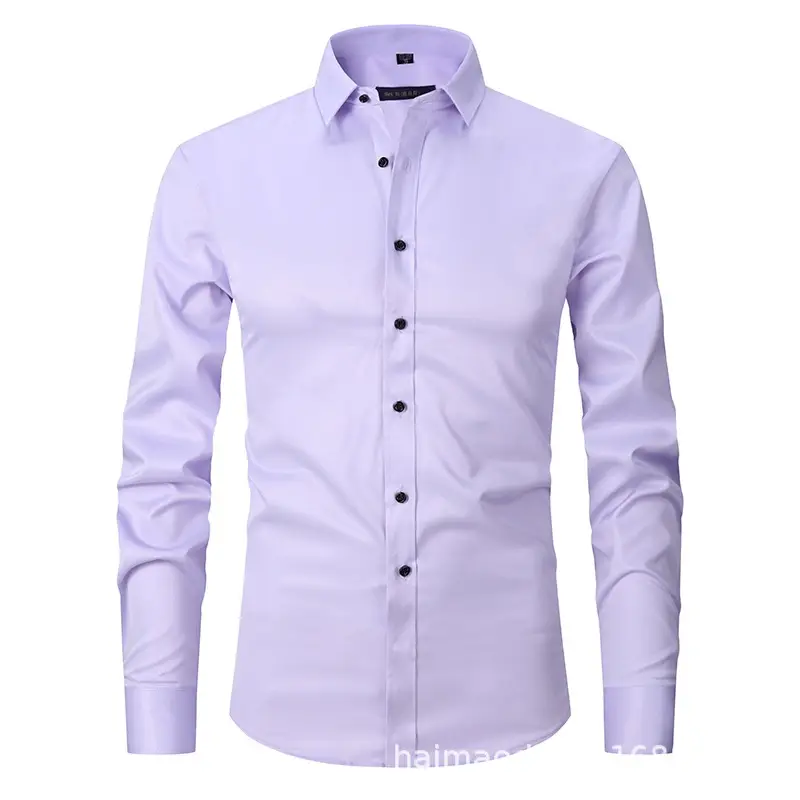 Men's Maroon Slim Fit Button Down Shirt - Image 4