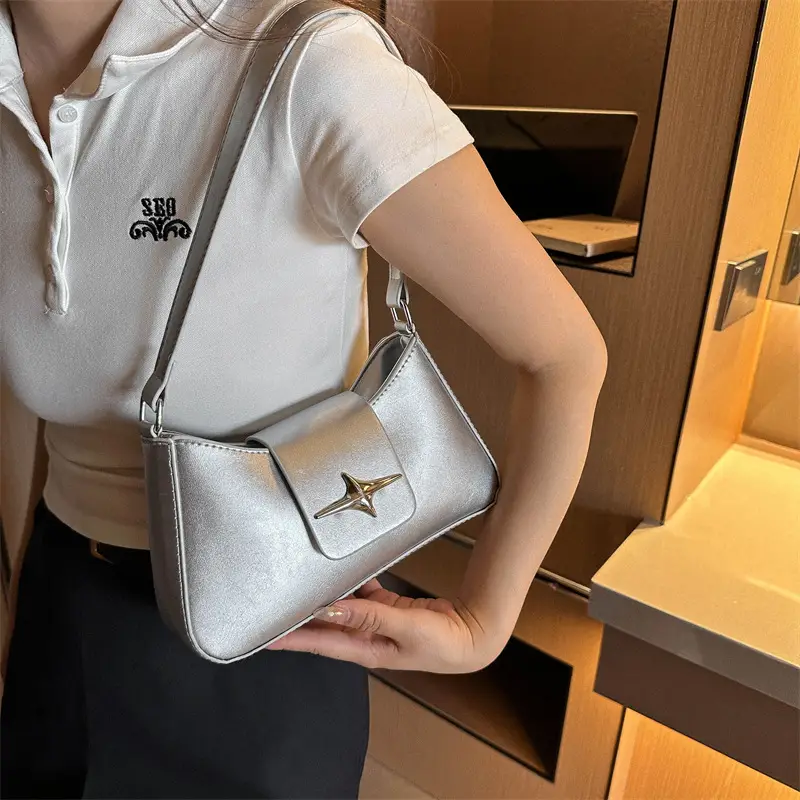 2023 New High Shoulder Messenger Bag Brown - Image 9