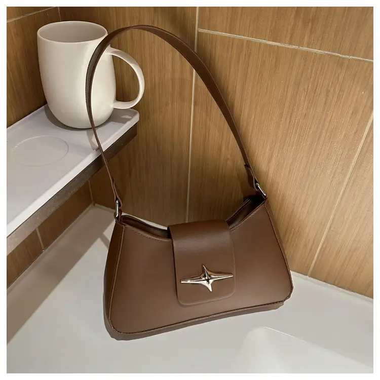 2023 New High Shoulder Messenger Bag Brown — feature 7