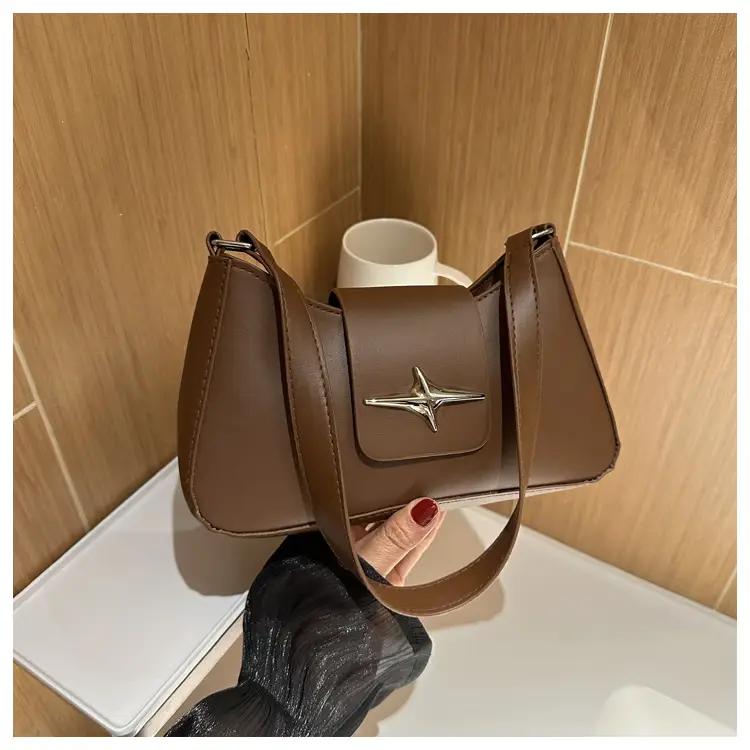 2023 New High Shoulder Messenger Bag Brown — feature 8